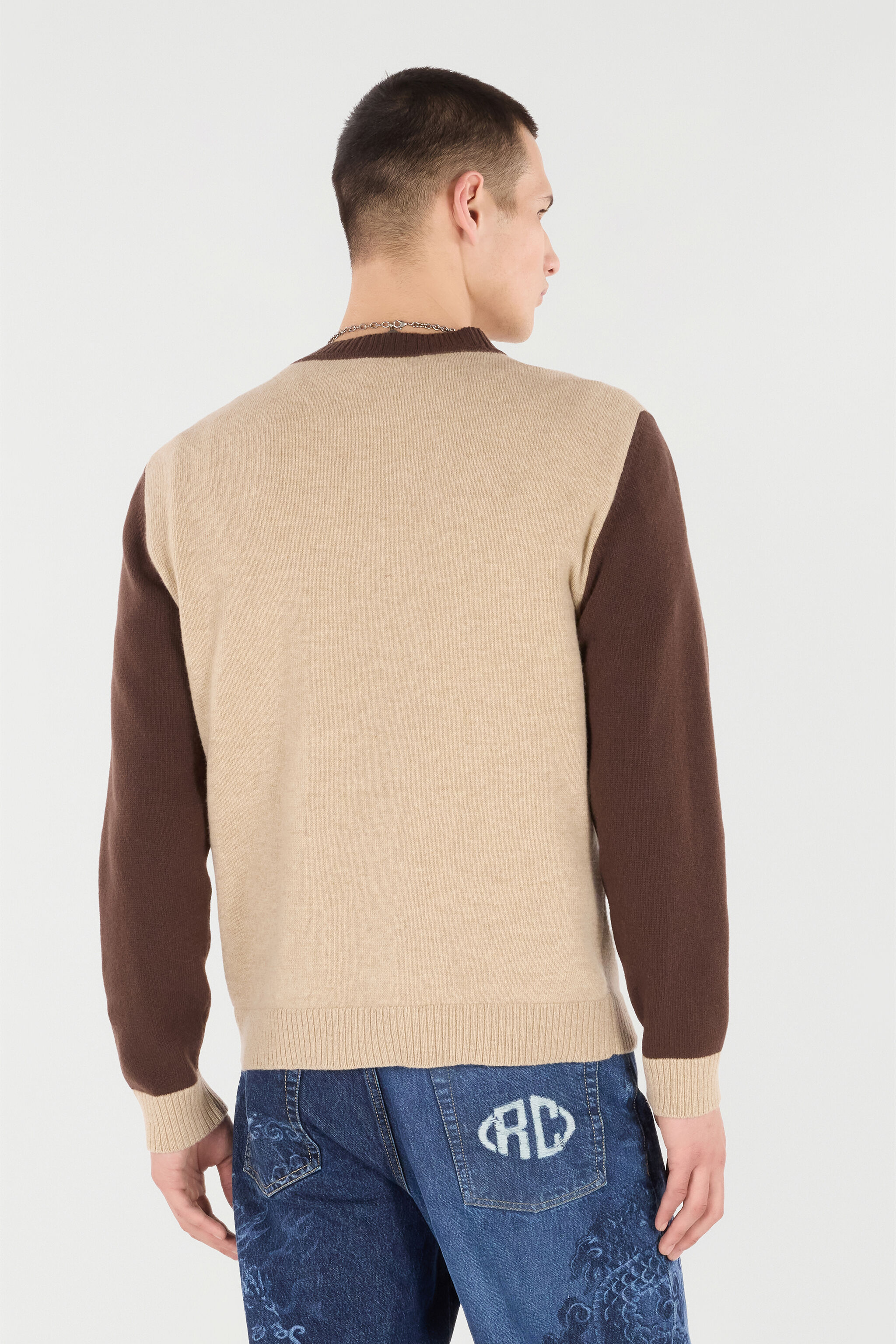 RC Cardigan Con Patch Monogram RC Marrone chiaro VRM670-MQ016