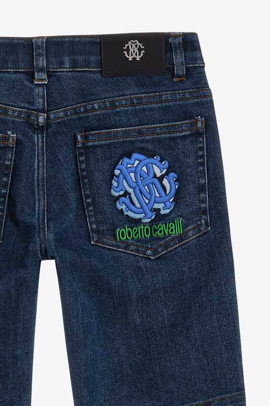 JU Jeans con logo Blu scuro SJJ209-DS015