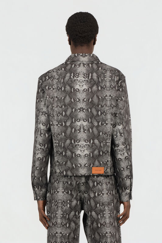 RC Denim-Jacke Mit Python-Print PYTHON DARK GREY SOJ40B-DL011