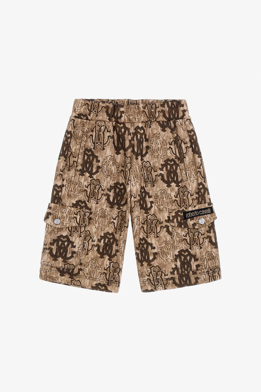 JU 3D Monogram print shorts Hellbraun TJT20R-5OM11