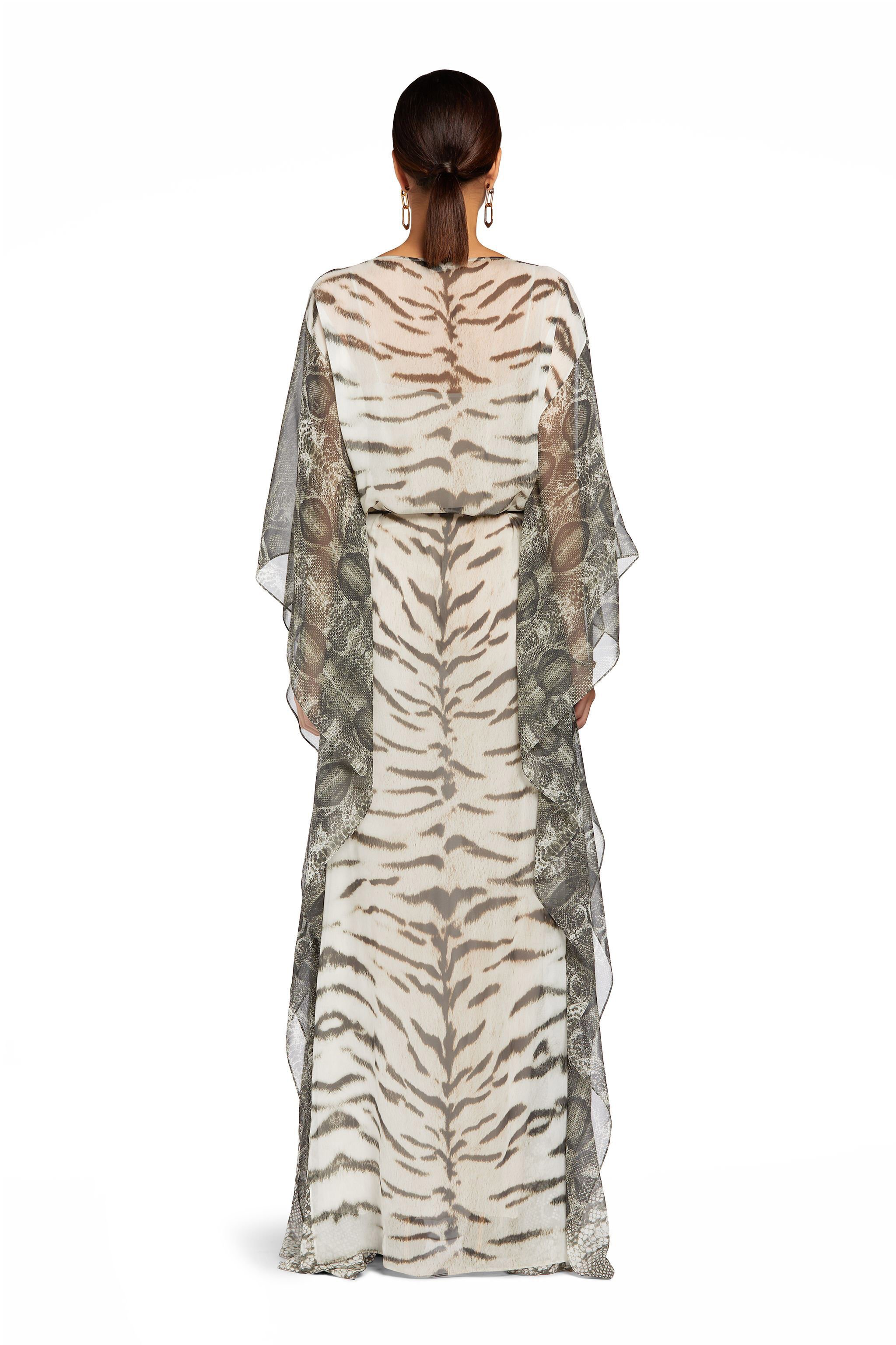 RC Zebra-print maxi dress Black/White MQT914-GFA39