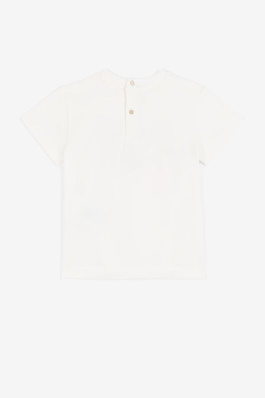 JU T-shirt à imprimés animaux et logo BIANCO LATTE PJT676-JV025