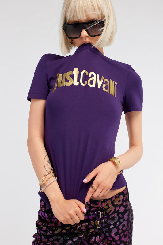 JC T-shirt logo Just Cavalli Viola RKT867-RK373