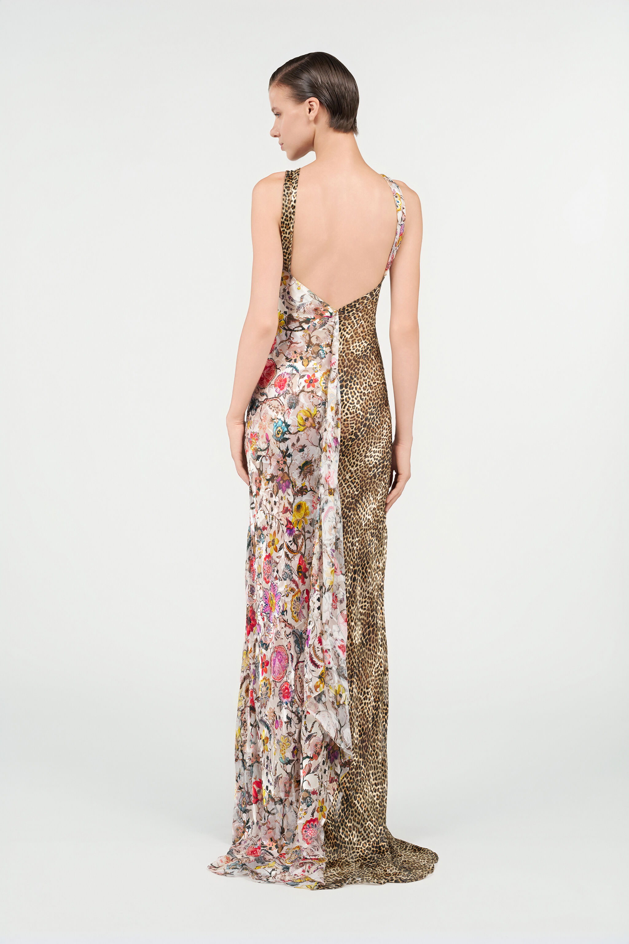 RC Long Chiffon Dress with Florentine Flowers Print RC Long Chiffon Dress with Florentine Flowers Print MULTICOLOR WQT109-HER29