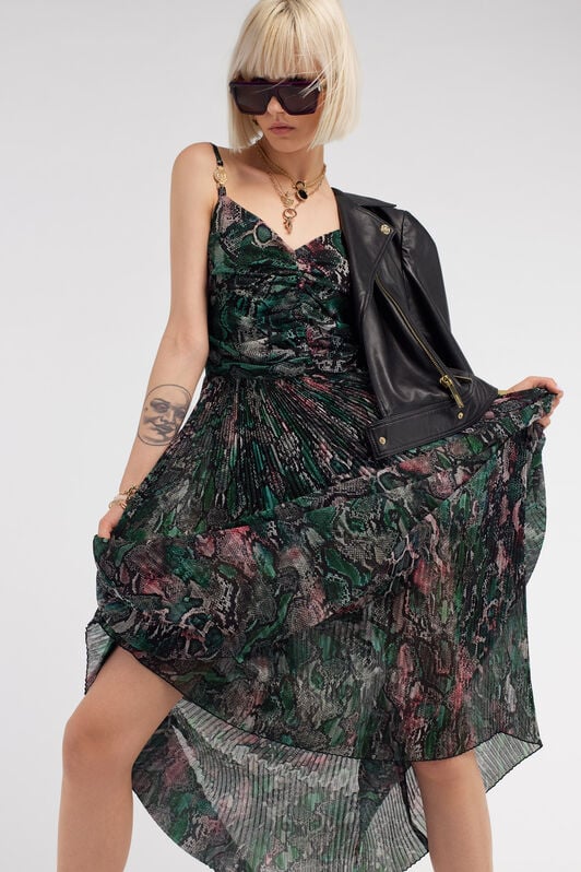 JC Python-Print Long Dress JC Python-Print Long Dress Green RKT957-RK466
