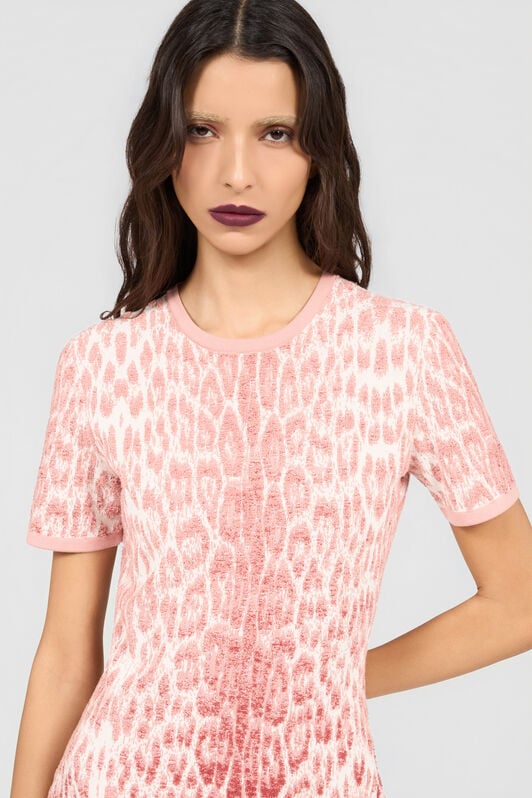 RC Jaguar Pink Print Midi Dress PINK XQM103-MA018