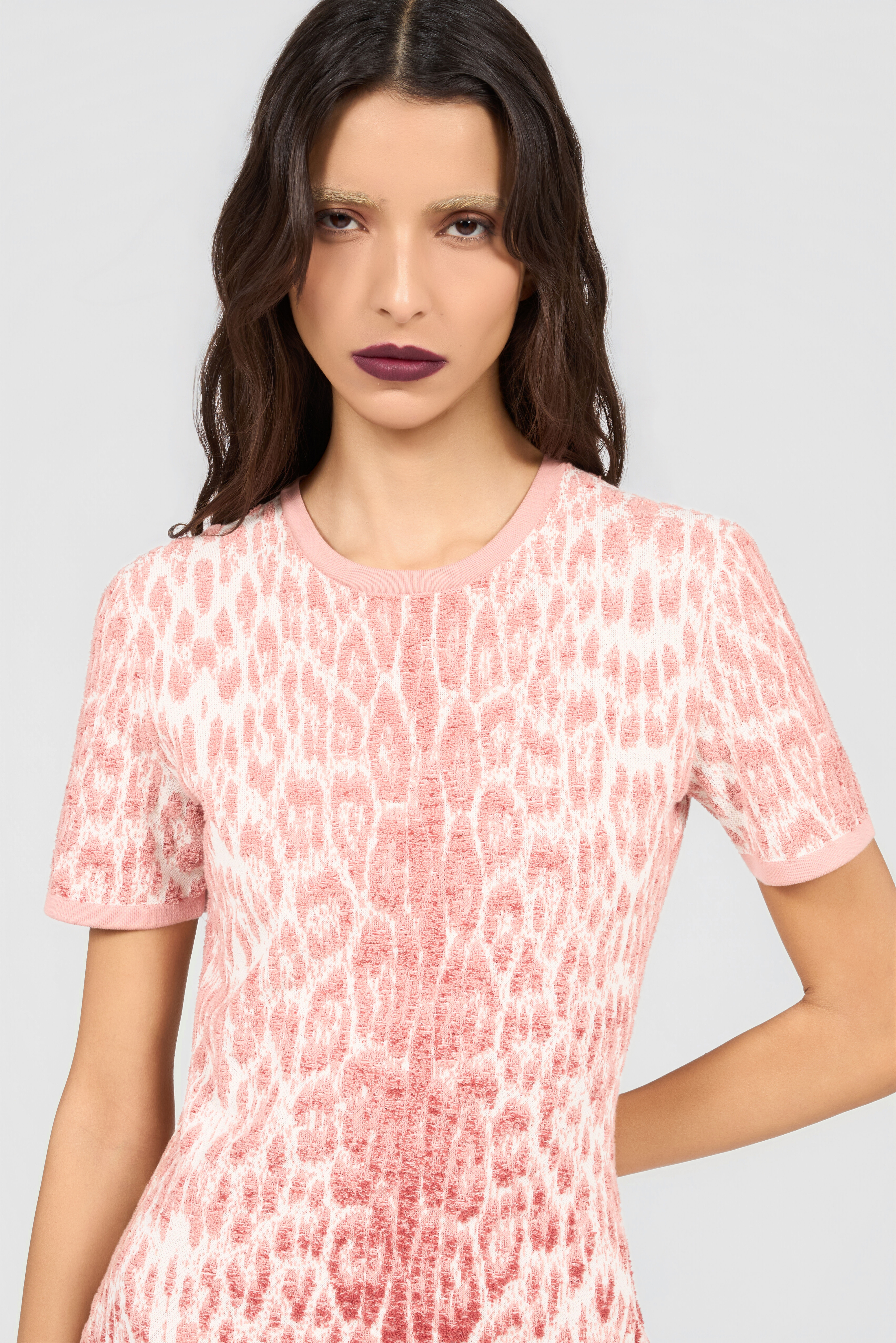 RC Jaguar Pink Print Midi Dress PINK XQM103-MA018