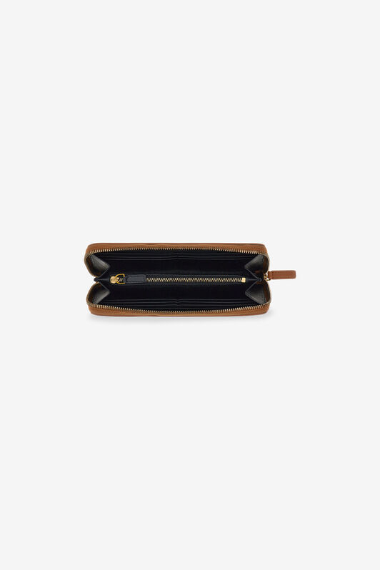 RC Wallet with Monogram RC and zip Brown SKA001-PZ172