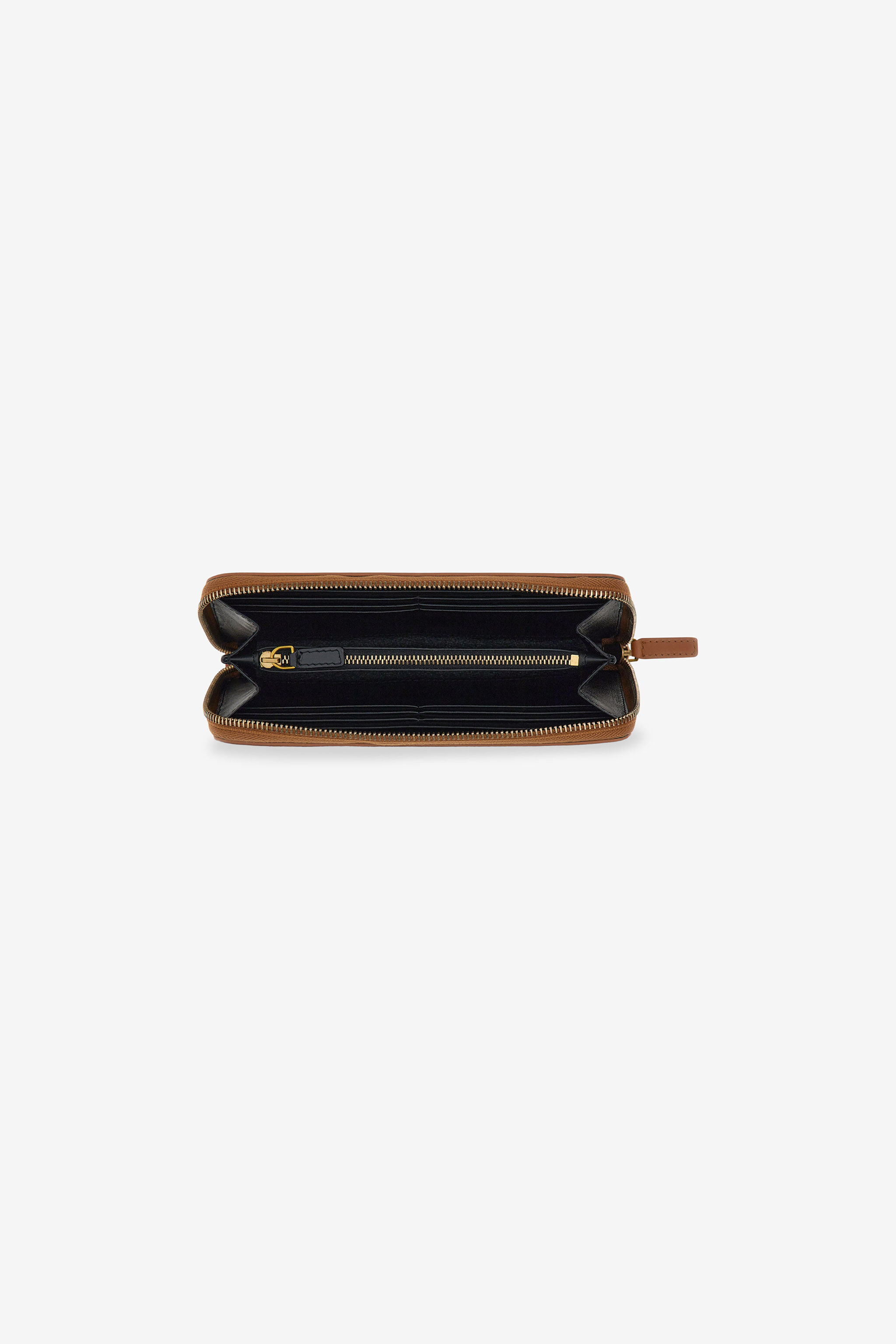 RC Wallet with Monogram RC and zip Brown SKA001-PZ172
