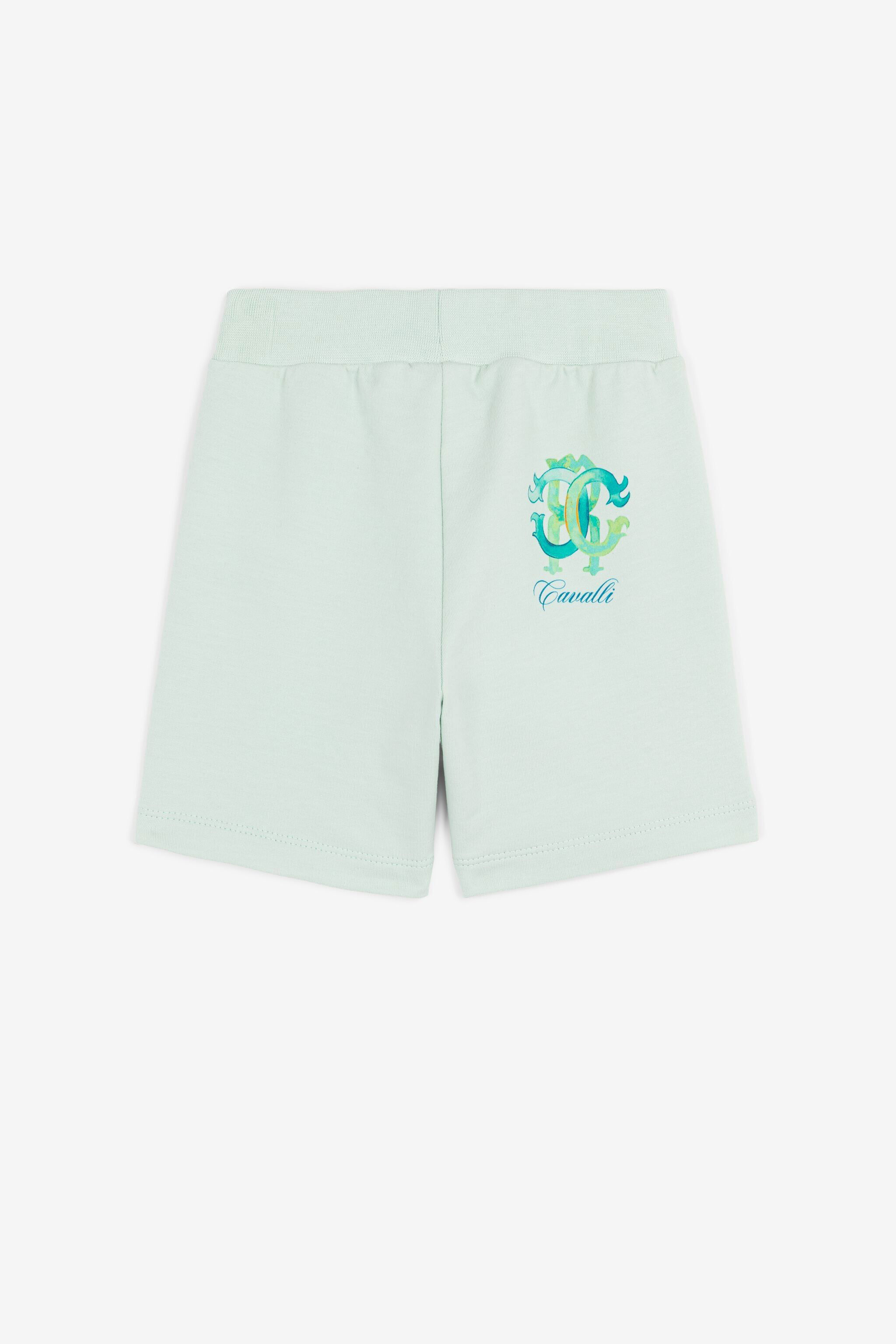 JU Monogram-print jersey shorts Light green QJT255-CF050