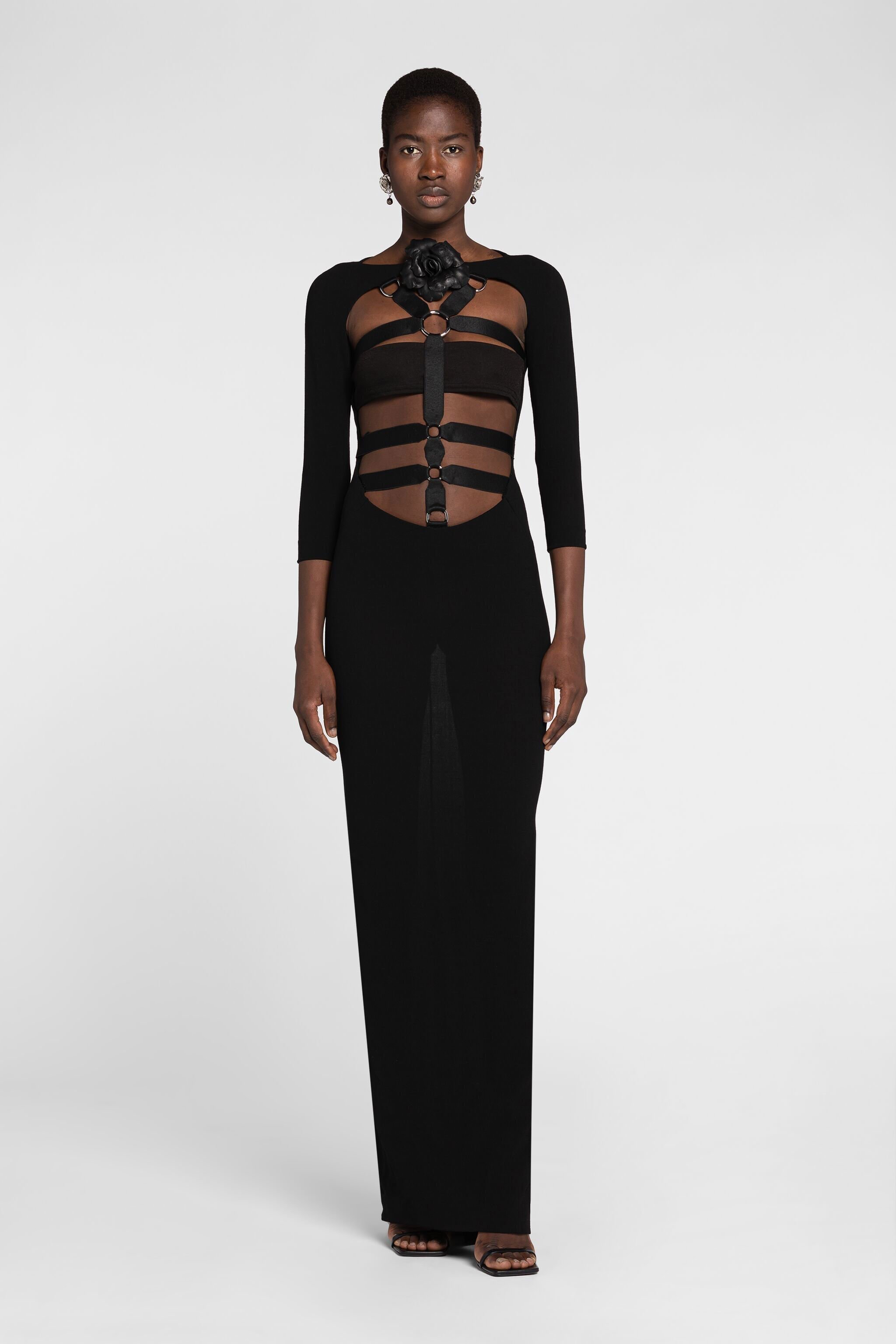 RC Robe longue style harnais Noir PWT144-RJ030