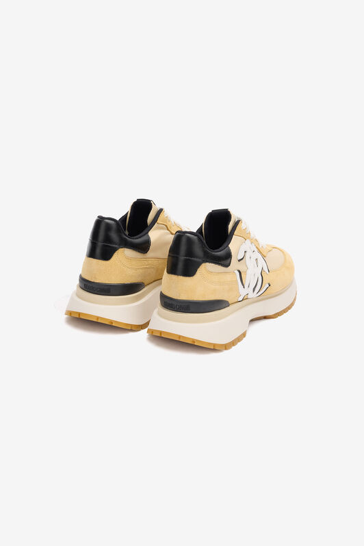 RC Sneakers With Contrasting Back And Monogram Mirror Snake Light Brown UKS032-PZM02
