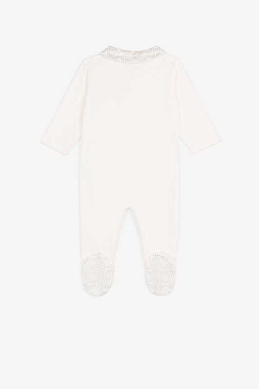JU Embroidered-logo babygrow set Gold Platinum QJT886-JV025