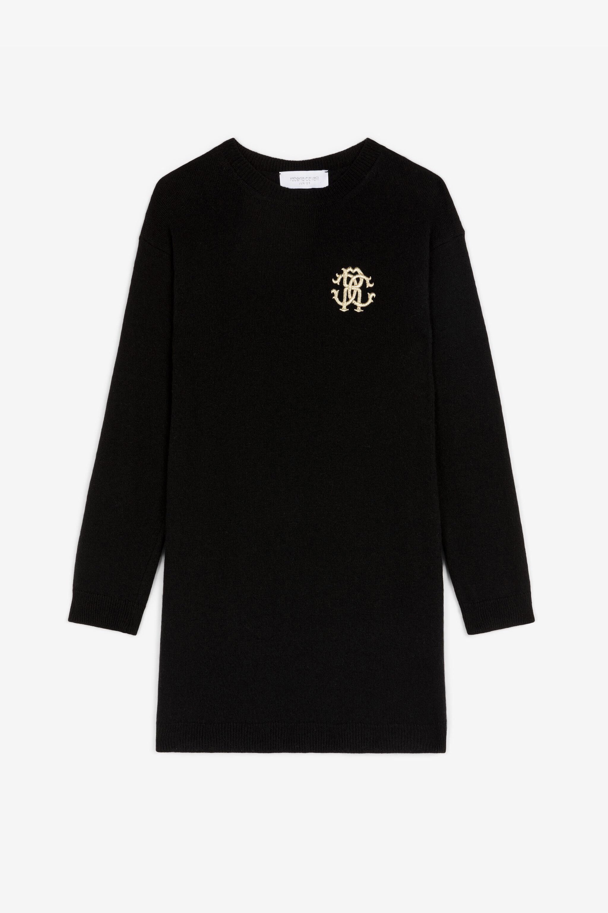 JU RC Monogram-Embroidered Dress Black RJM002-WD005