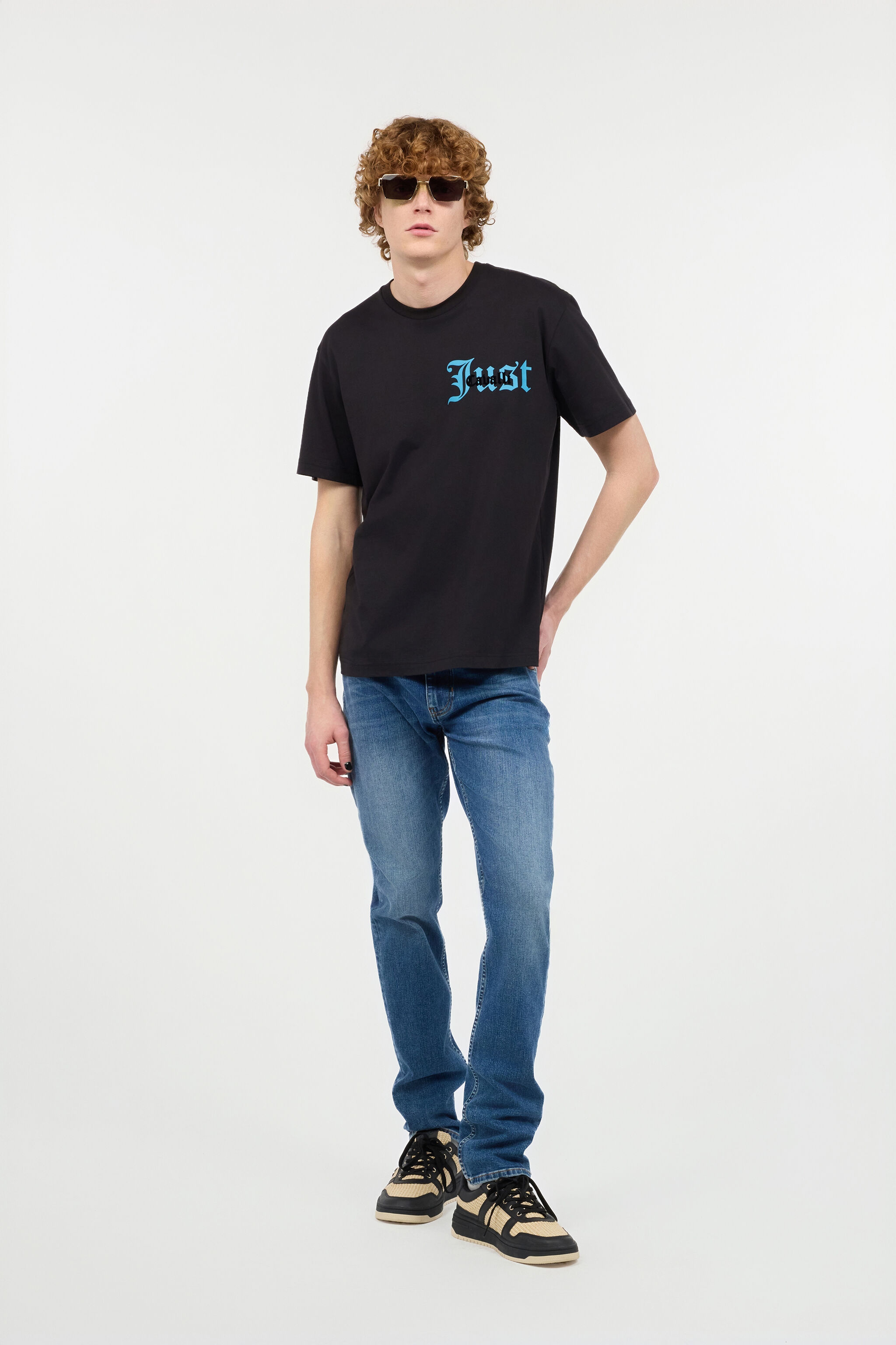 JC T-Shirt Mit Zweifarbigem Logo Schwarz UFT057-UF077