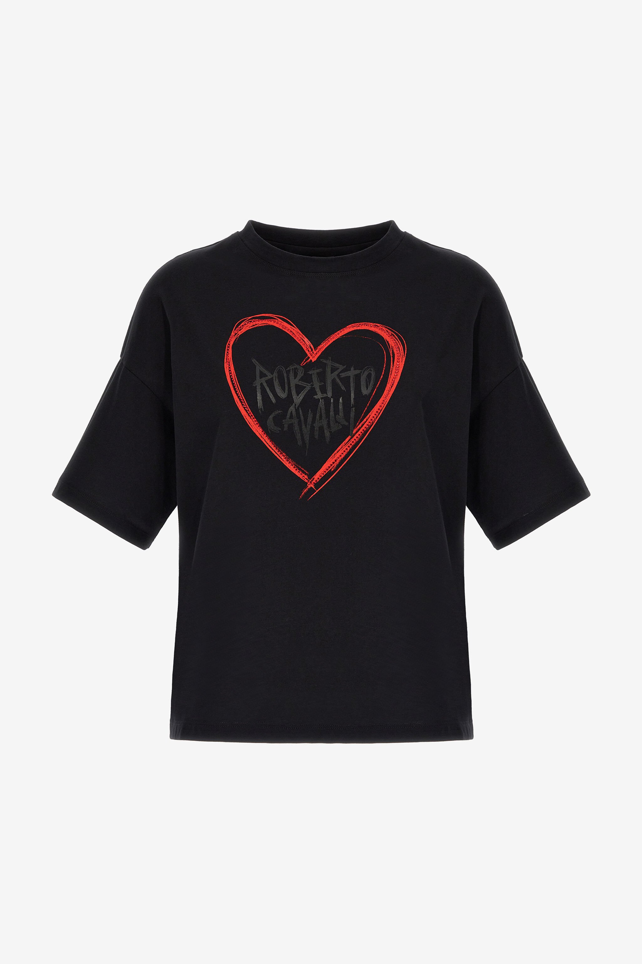 RC Schwarzes T-Shirt mit Herz-Logo Schwarz SKT62C-JD062