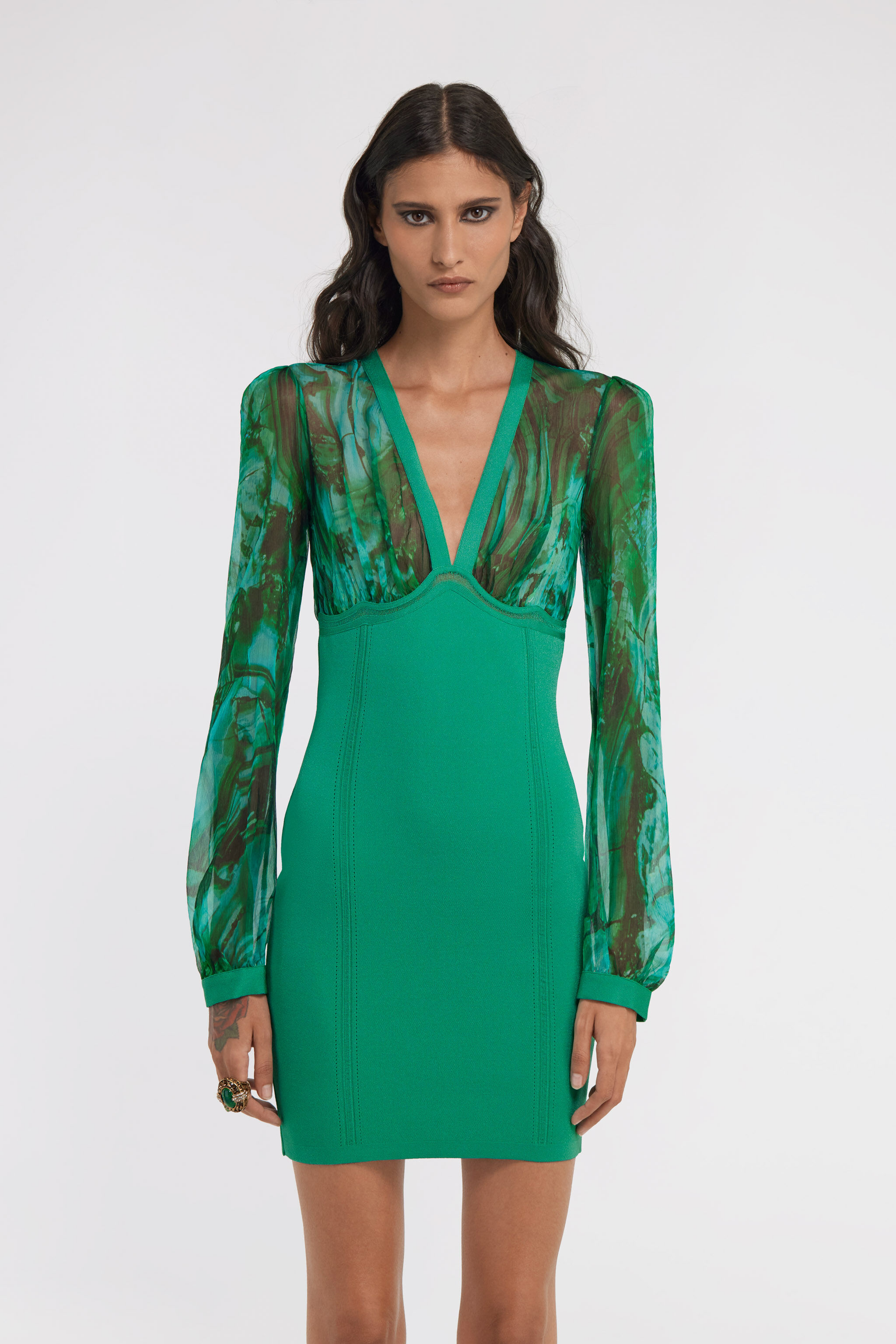 RC Malachite Print Dress Green TKM106-MI016