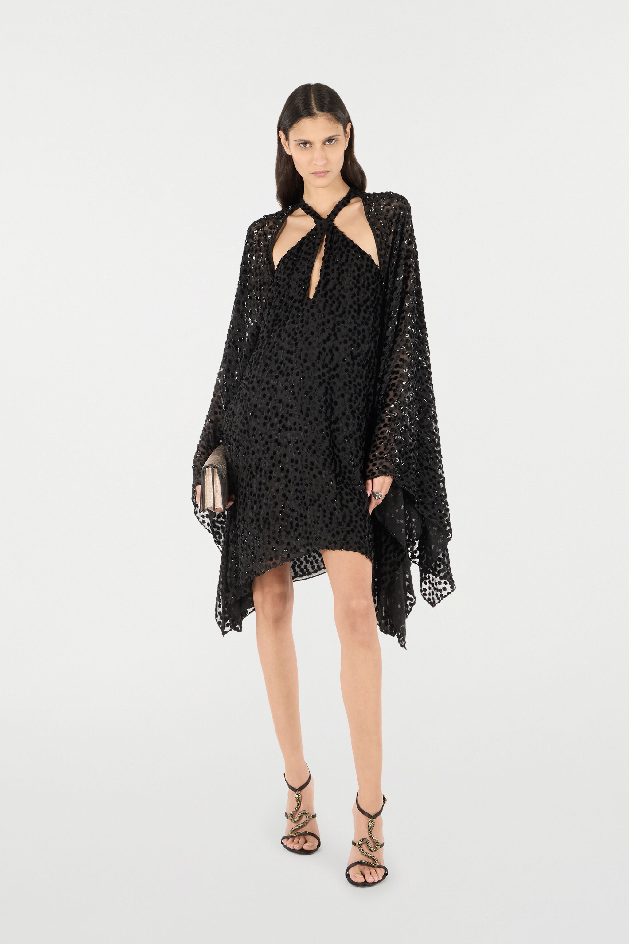 RC Polka-Dot Caftan Black UKT126-FC004