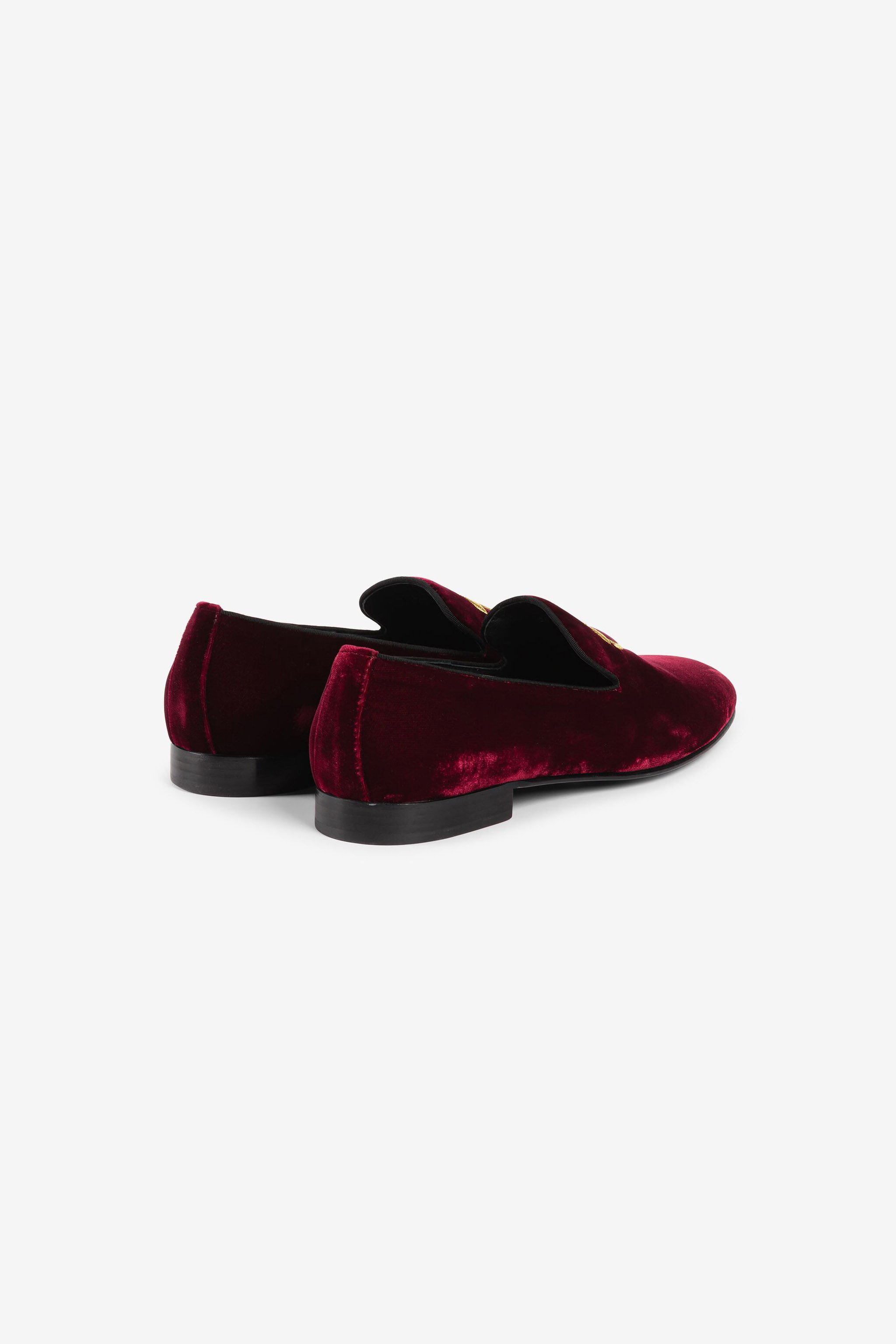 RC Loafers aus Samt mit Monogramm Mirror Snake Dunkelrot RRS029-VL039