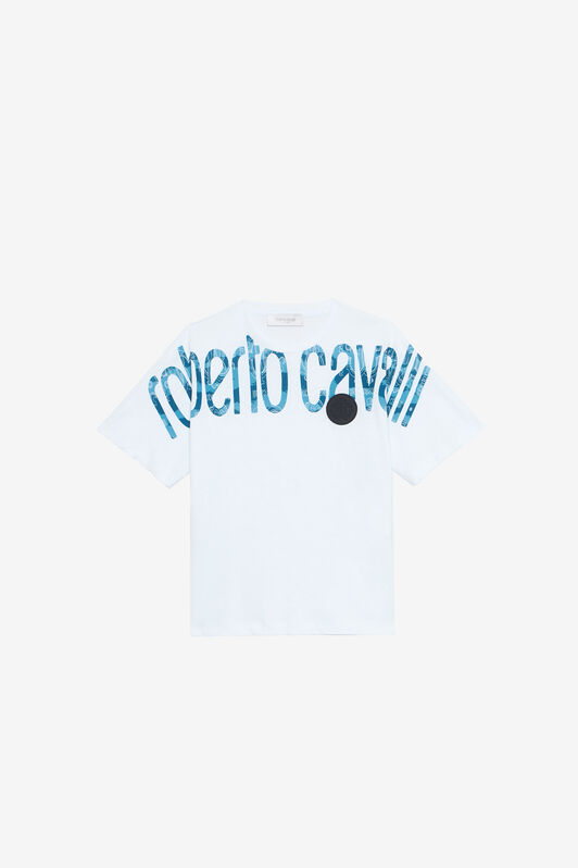 JU T-Shirt Con Lettering E Patch Monogram RC Bianco UJT60J-JD001