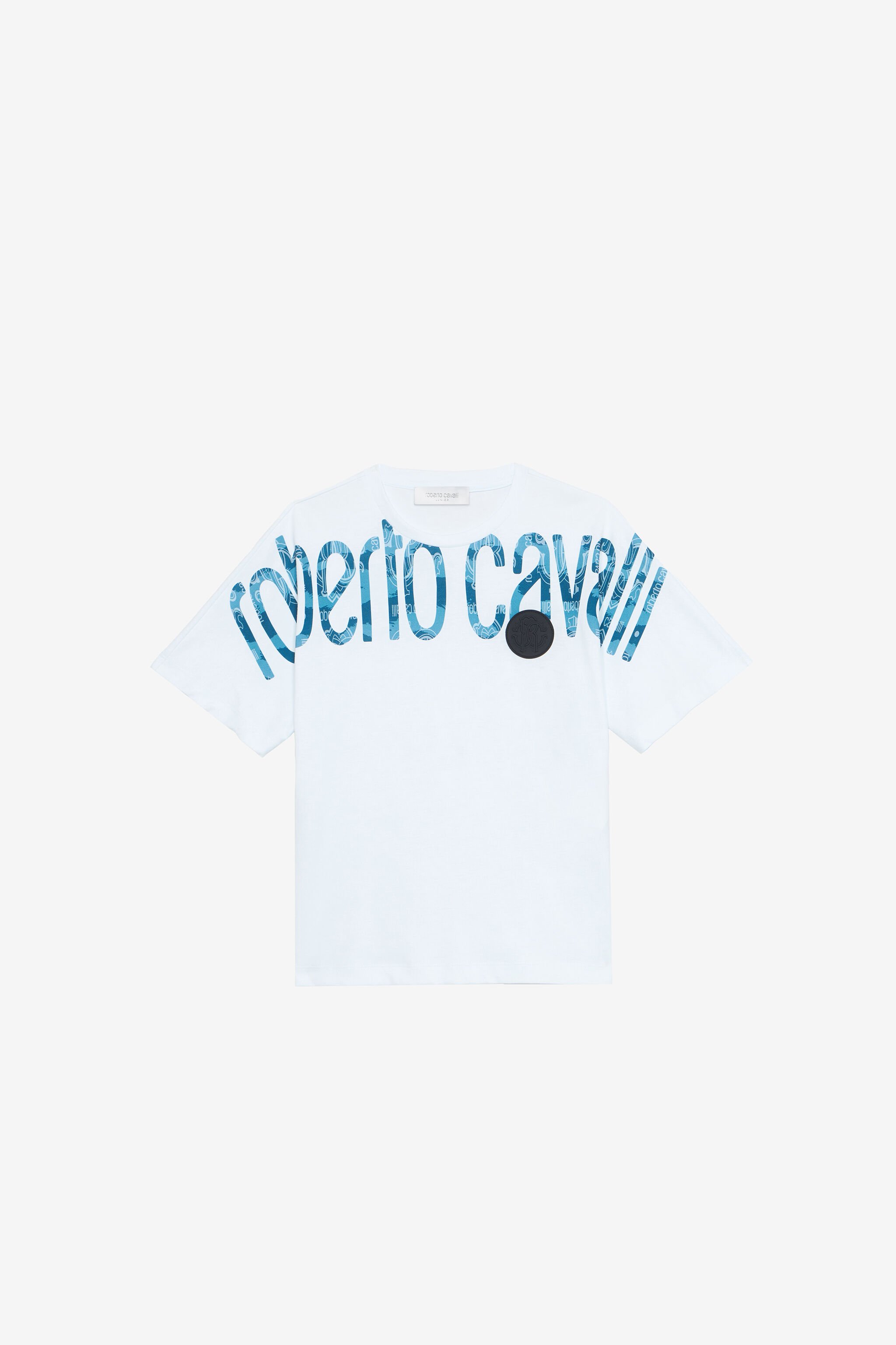 JU T-Shirt Con Lettering E Patch Monogram RC Bianco UJT60J-JD001