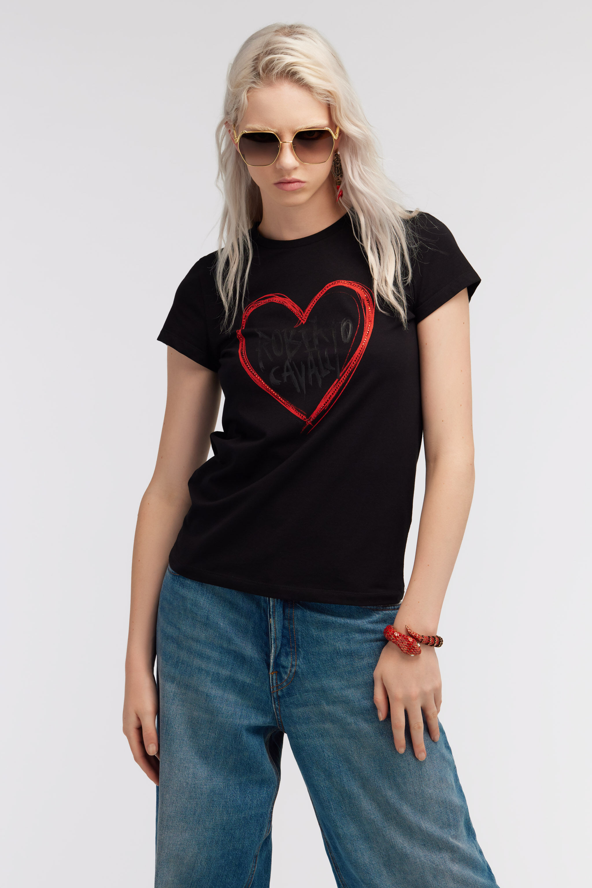 RC Heart and Logo t-shirt Black SKT60A-JD061