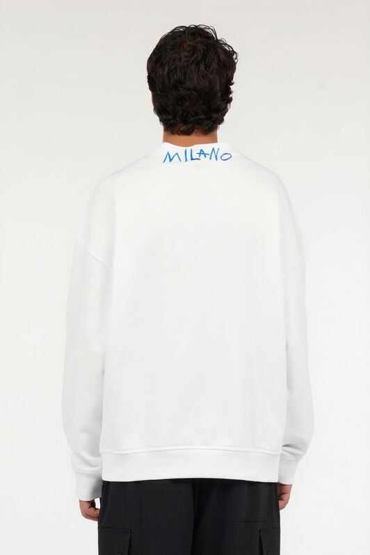 JC Sweatshirt aus Baumwolle mit Graffiti-Logo WHITE VFT086-VF130