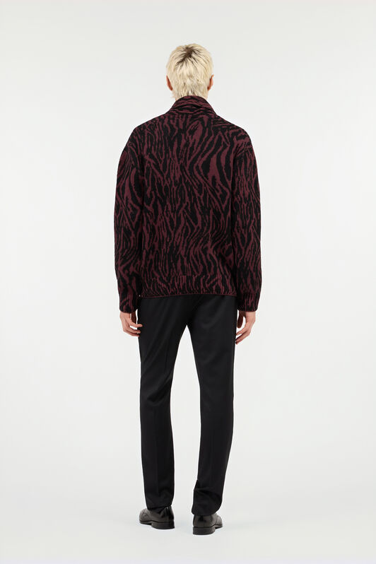 RC Cardigan In Misto Lana Stampa Animalier RED/BLACK ROM90F-MSS30