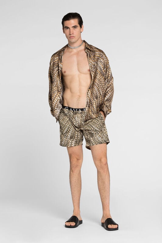 RC Falcon print swim shorts Light brown QRH00A-5RF52