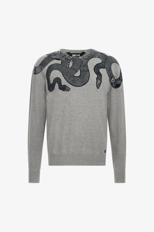 JC Just Cavalli crew neck sweater Gris TFM005-TF025