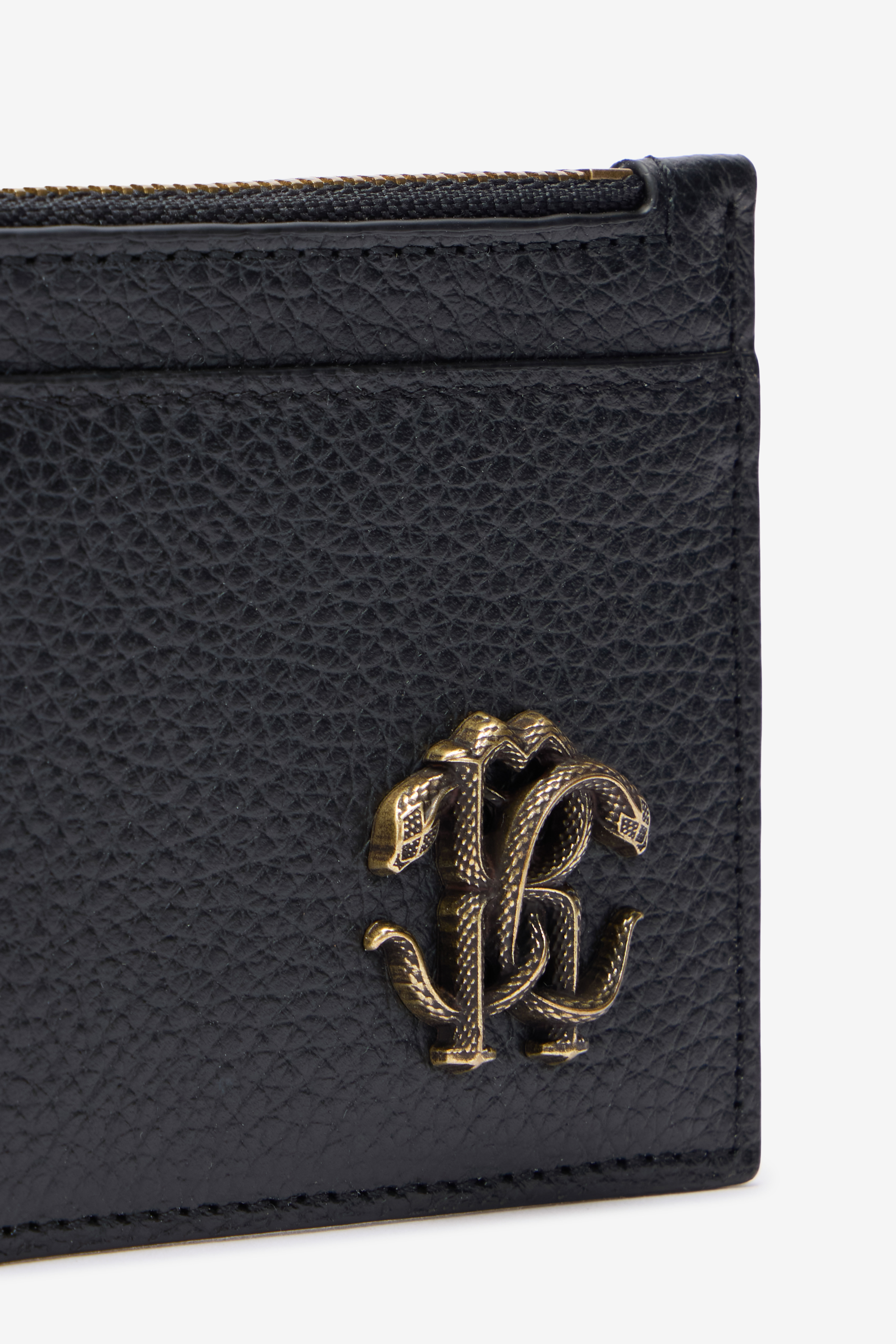 RC Black Card Holder with Mirror Snake Monogram BLACK QOA00E-PZO37
