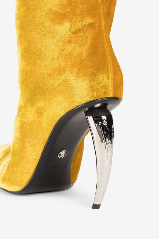 RC Tiger Tooth Thigh-High Velvet Boots Yellow PWS002-VL067