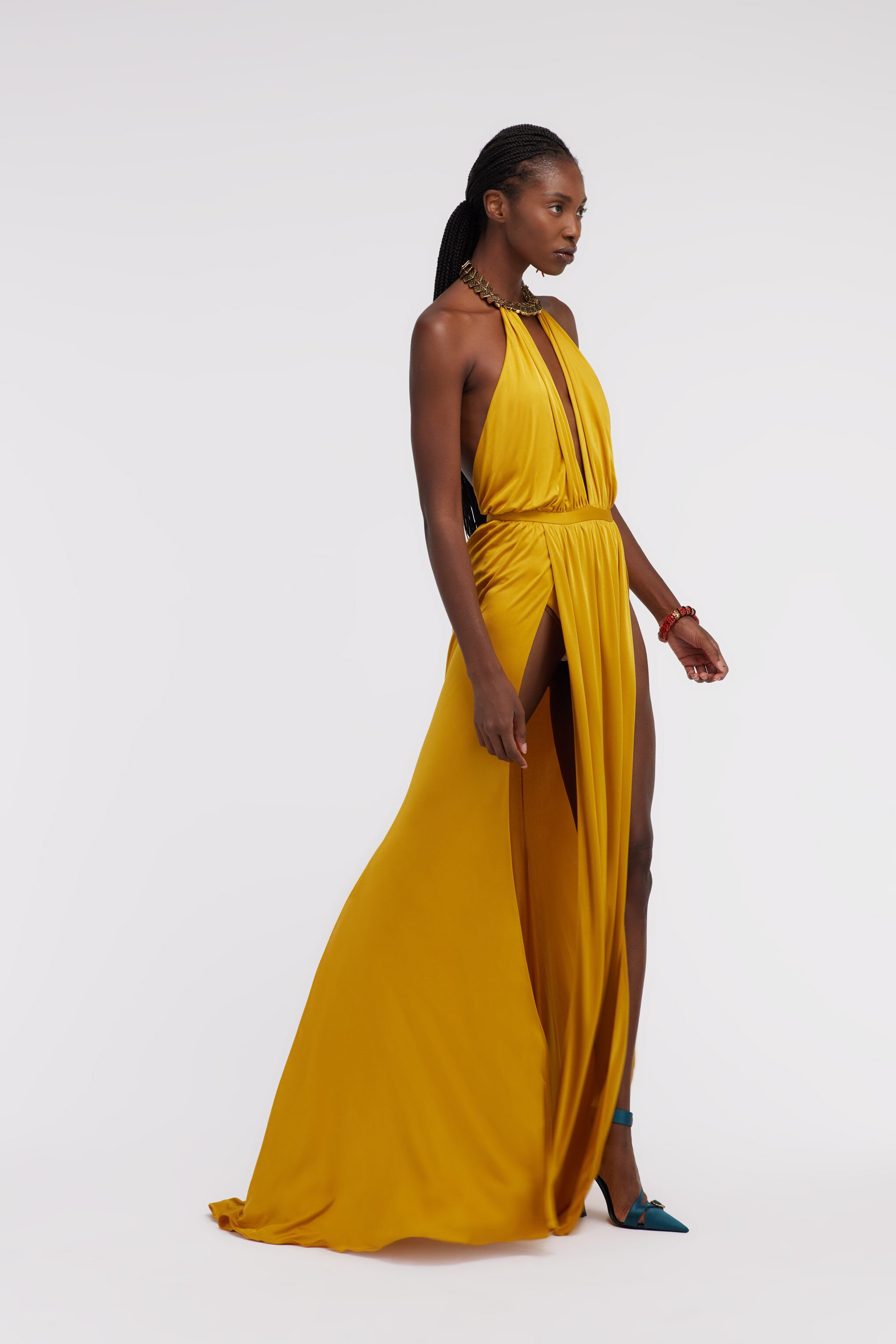 RC Long dress with jewel detail Gelb SKT141-JJ036