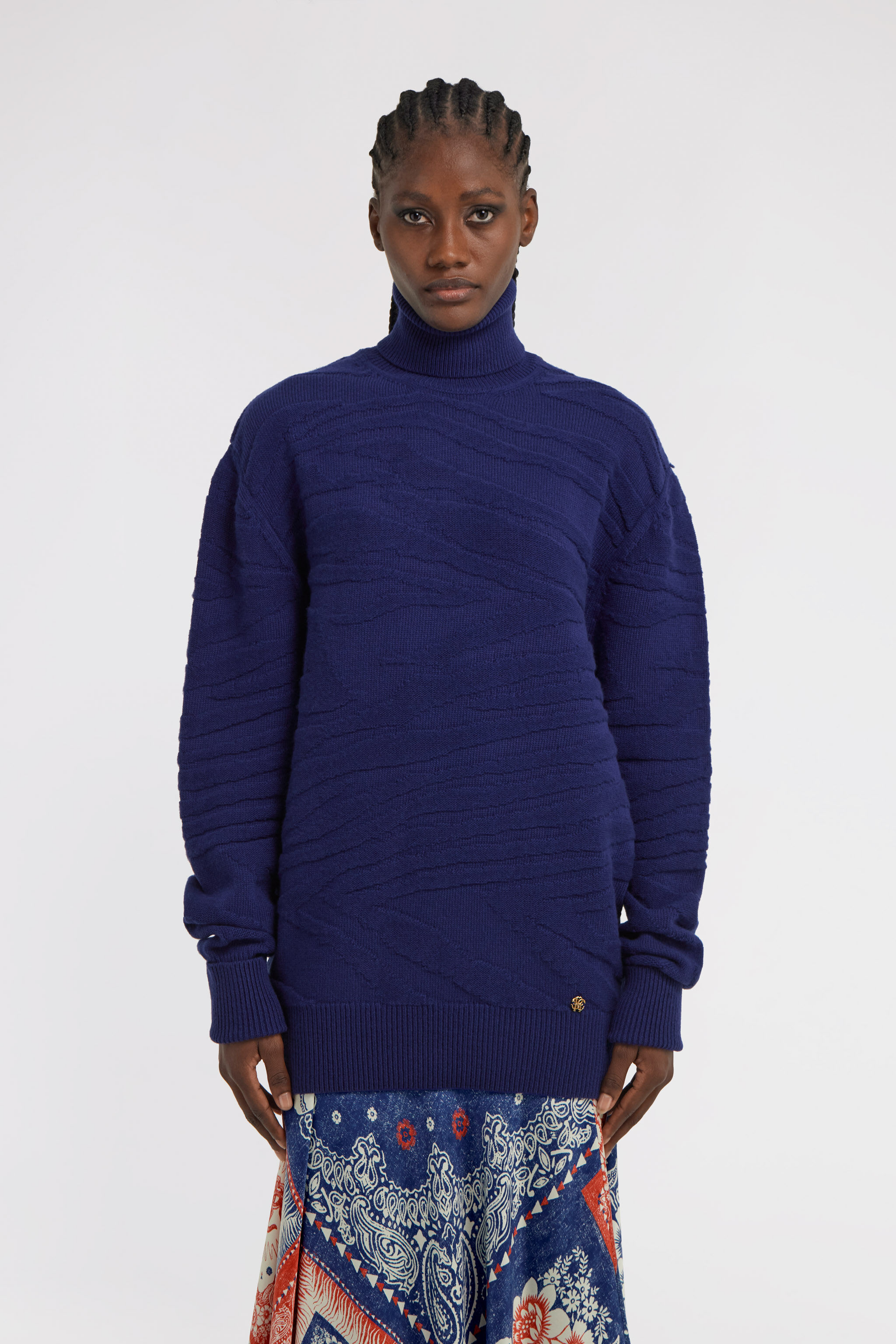 RC Turtleneck Sweater Azul oscuro TKM622-MQ001