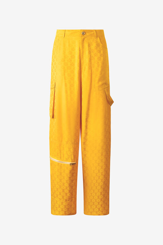 RC Pantaloni Con Monogram Mirror Snake All Over RC Pantaloni Con Monogram Mirror Snake All Over Giallo VKT202-RK010