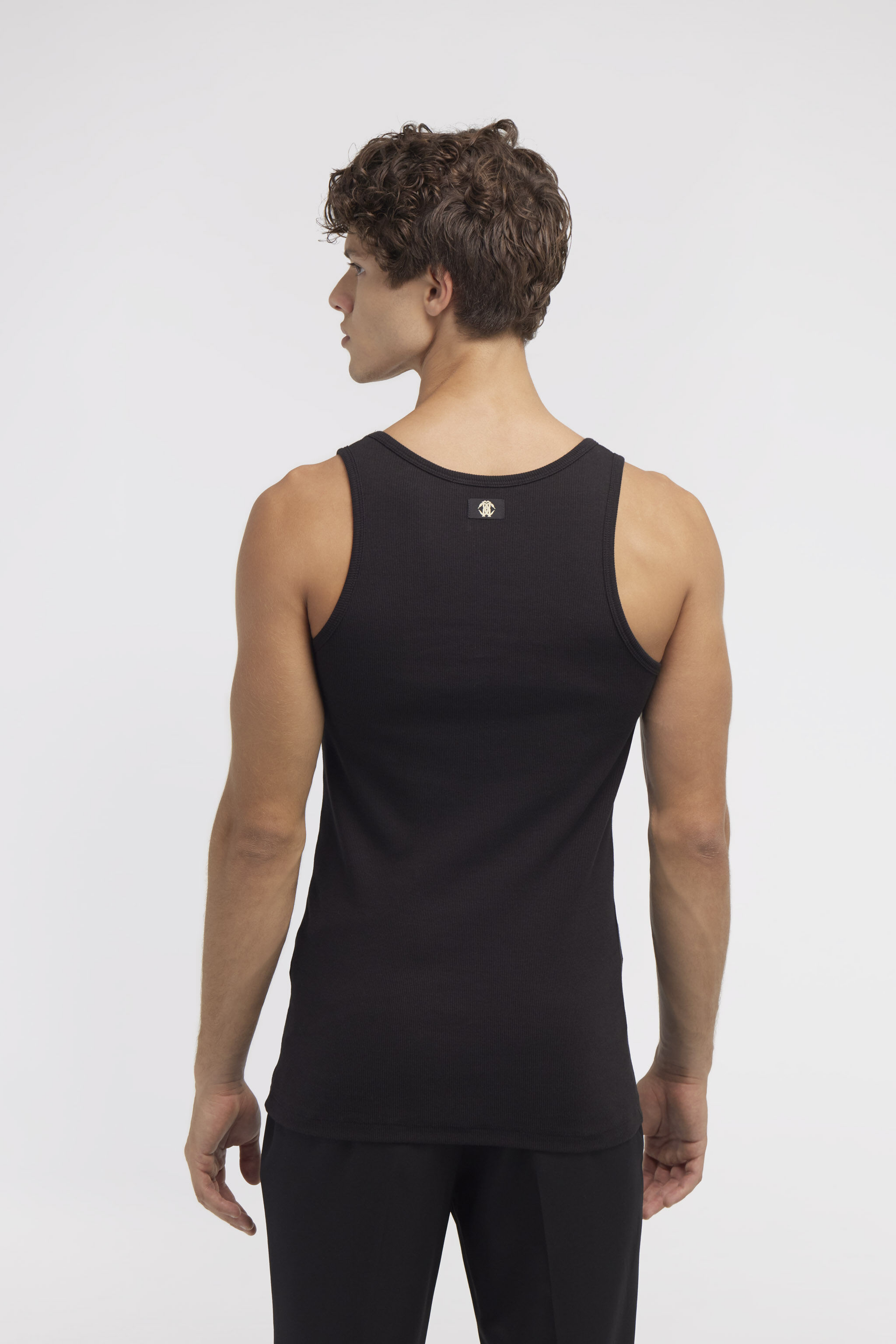 RC Schwarzes Geripptes Tanktop Schwarz SRT65A-JA002