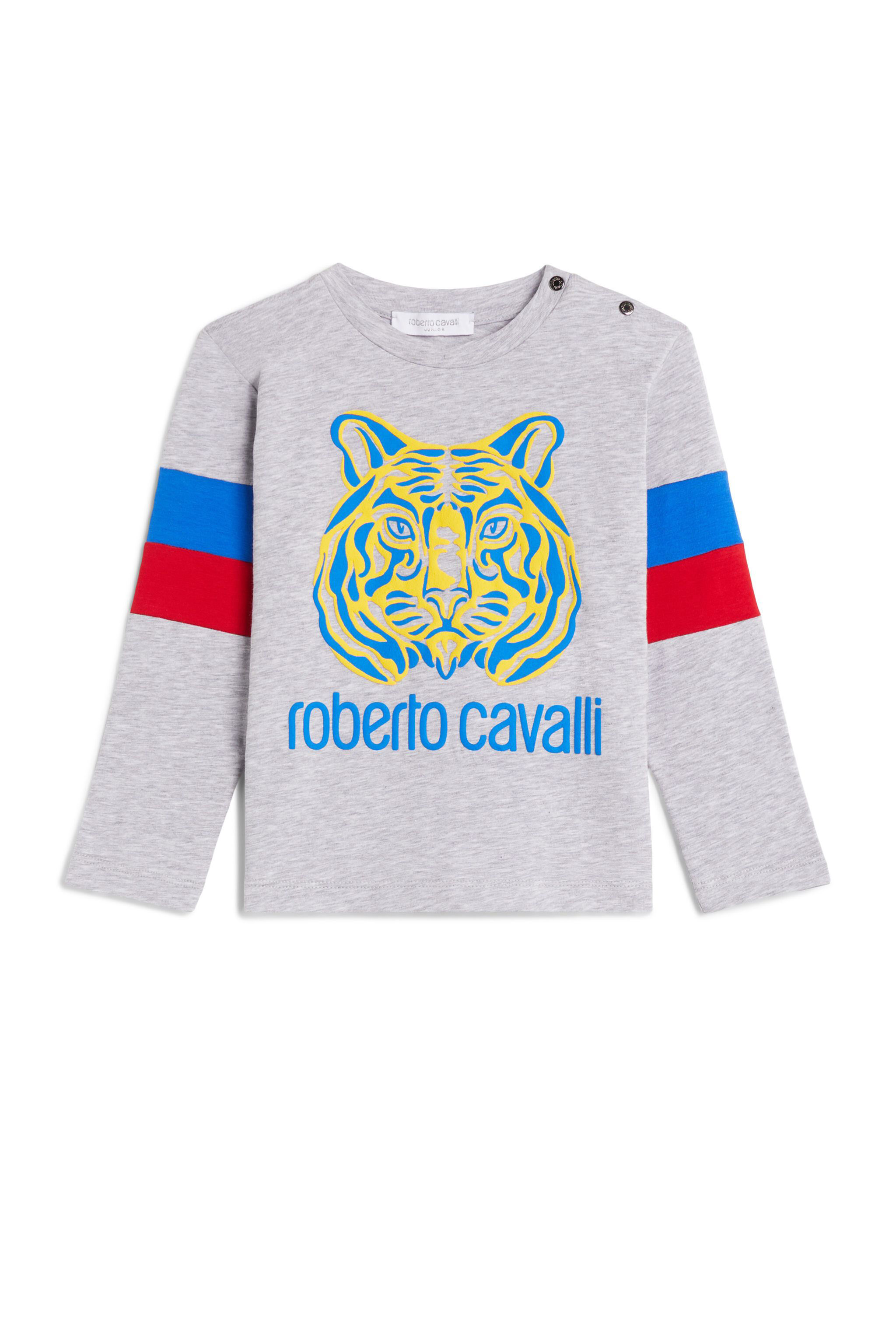 JU Tiger logo print top GREY MELANGE JJT61B-JV025