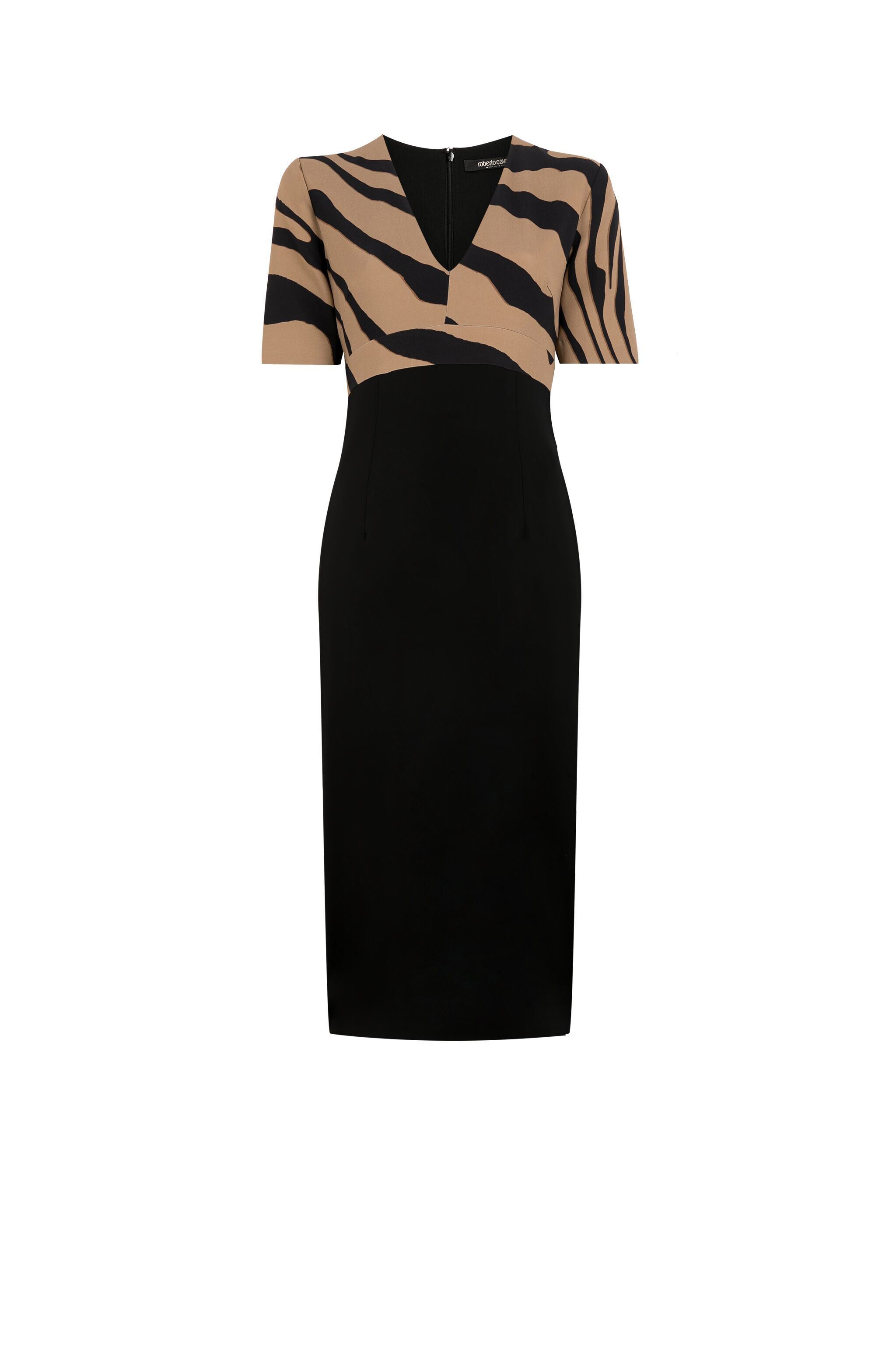 RC Tiger-Print Dress Marron clair KOT10A-ORL60