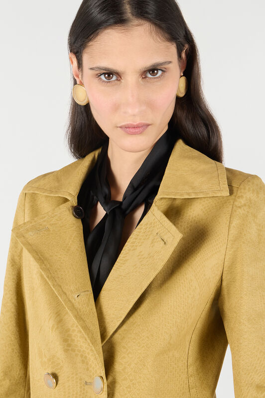 RC Double-Breasted Jacket With Python Pattern Light Brown UKT413-4NN53