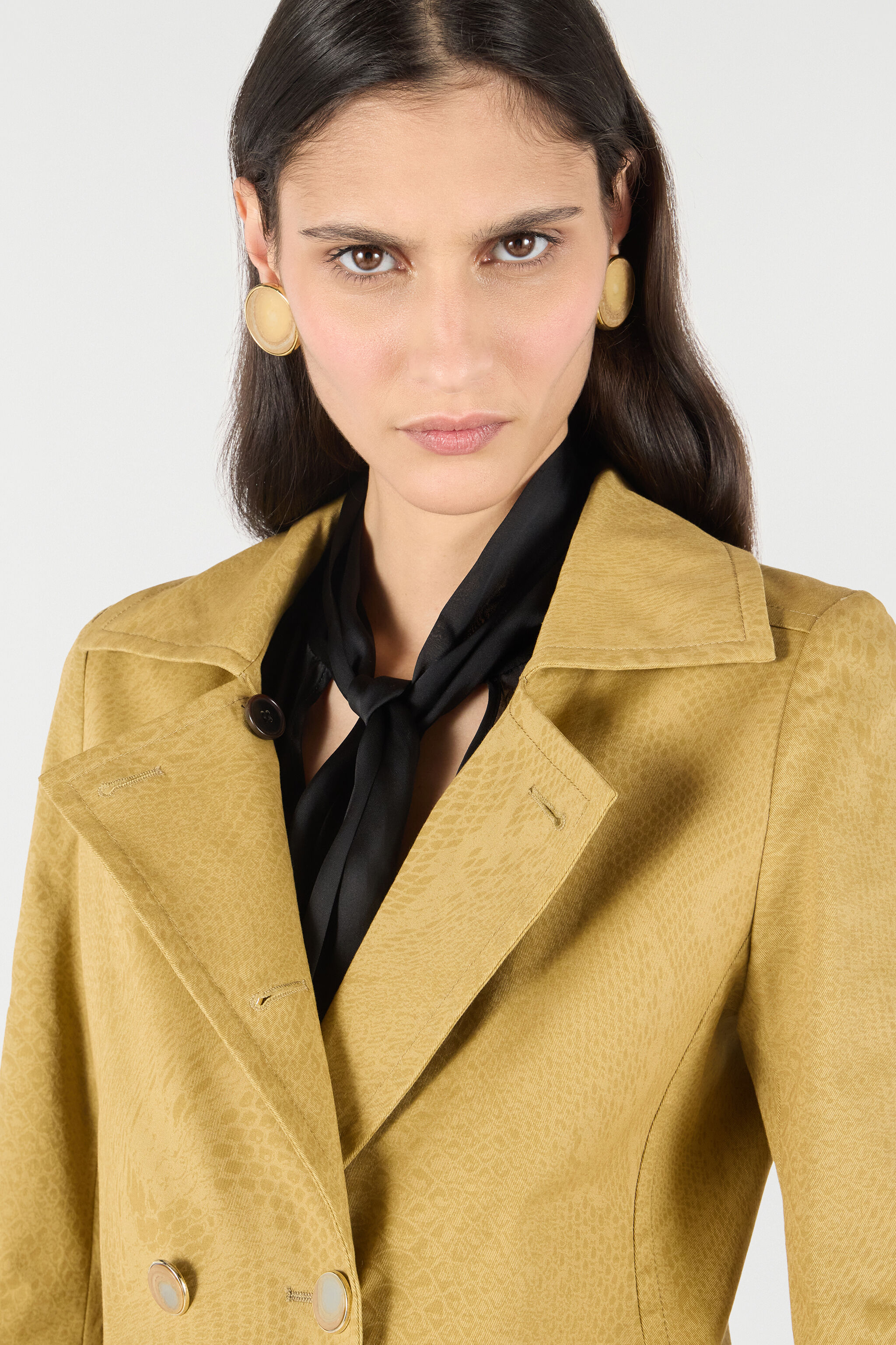 RC Double-Breasted Jacket With Python Pattern Light Brown UKT413-4NN53