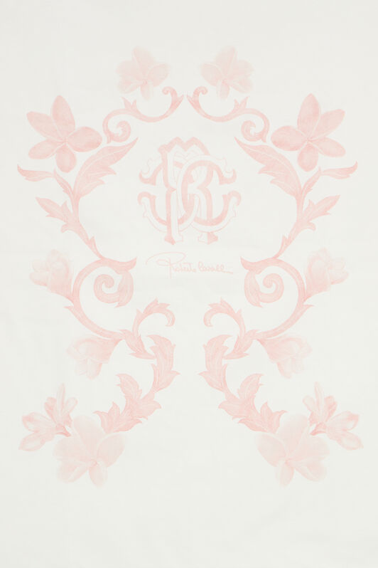JU Manta Con Estampado Floral Y Monograma RC Rosa UJT801-JD001