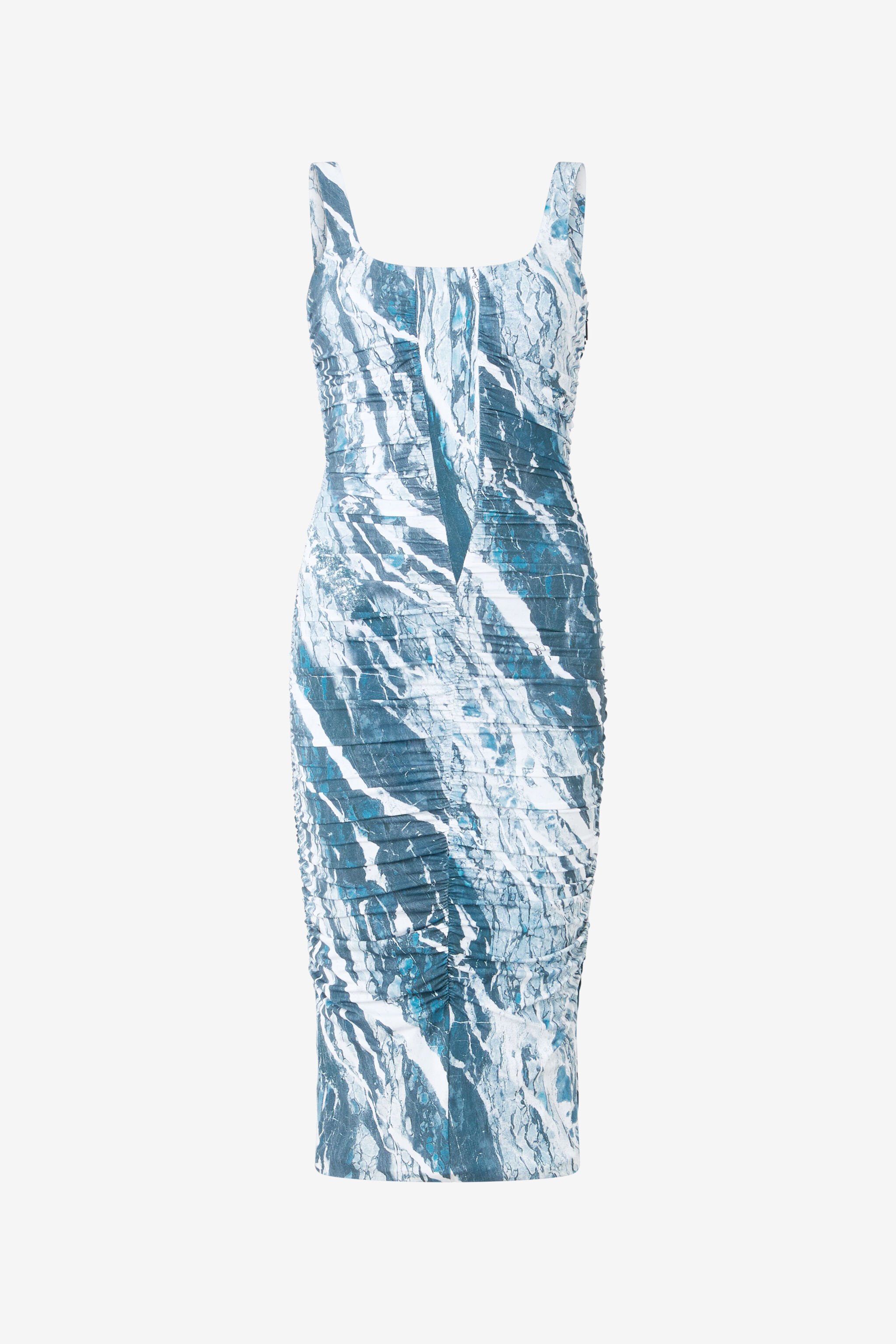 RC Marble-Print Midi Dress Dark blue UKT102-LNN22