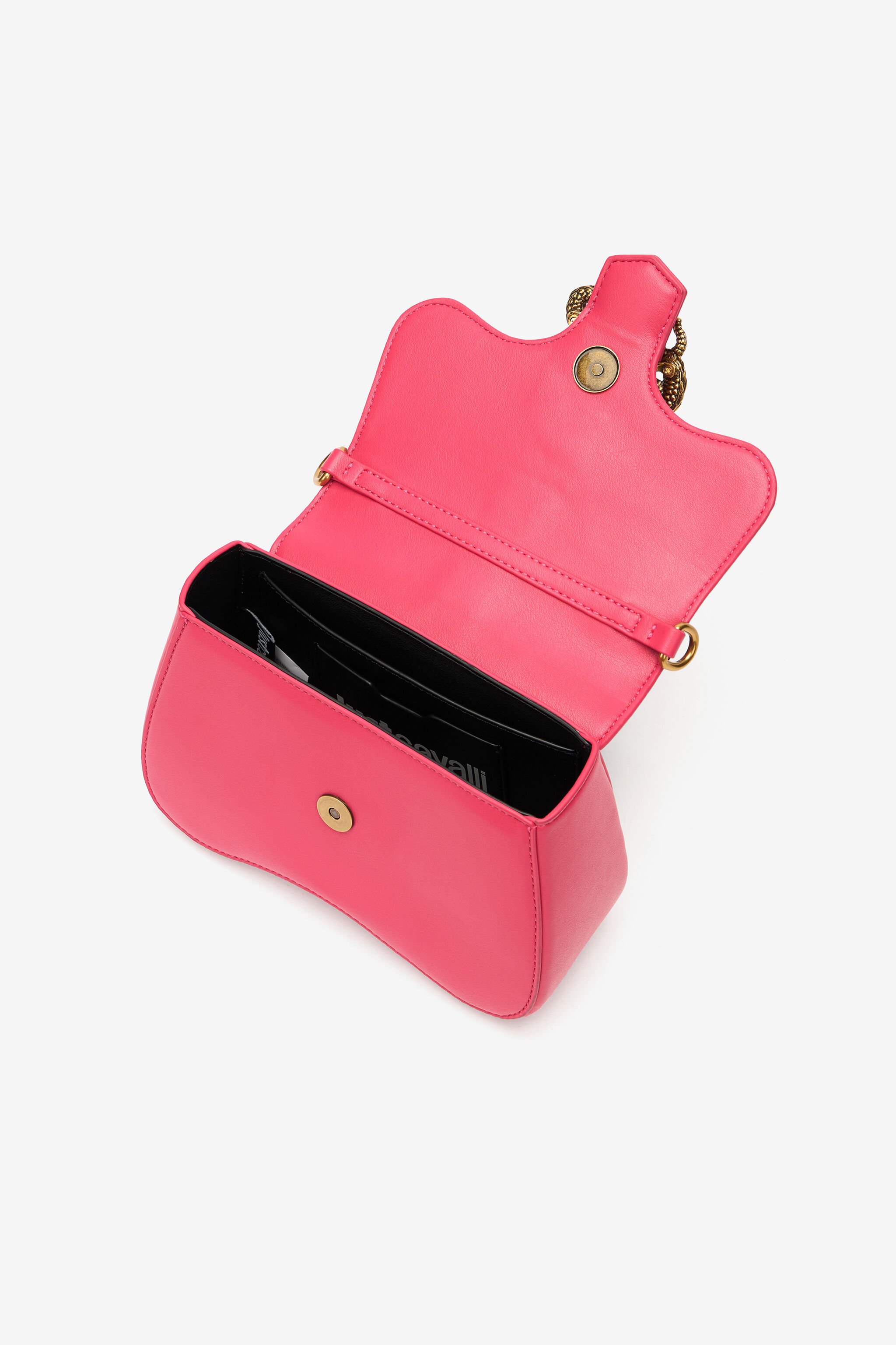 JC Crossbody Bag With Mirror Snake And Logo Fuchsia UFB038-UF407