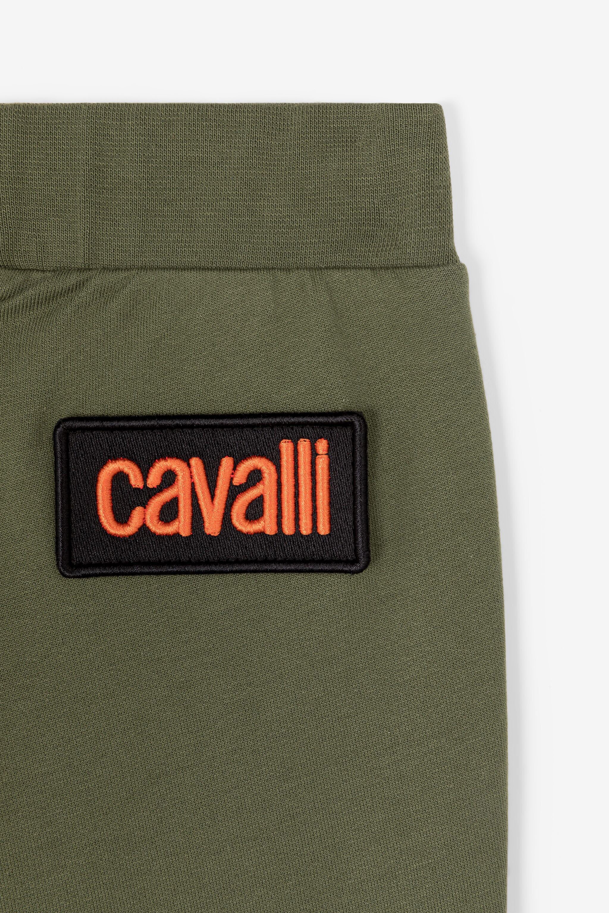 JU Logo-patch cotton trousers Dark green RJT227-CF050