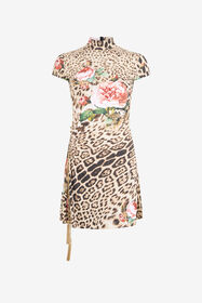 RC Minikleid mit Jaguar Roses-Druck NATURAL XQT159-LNT24