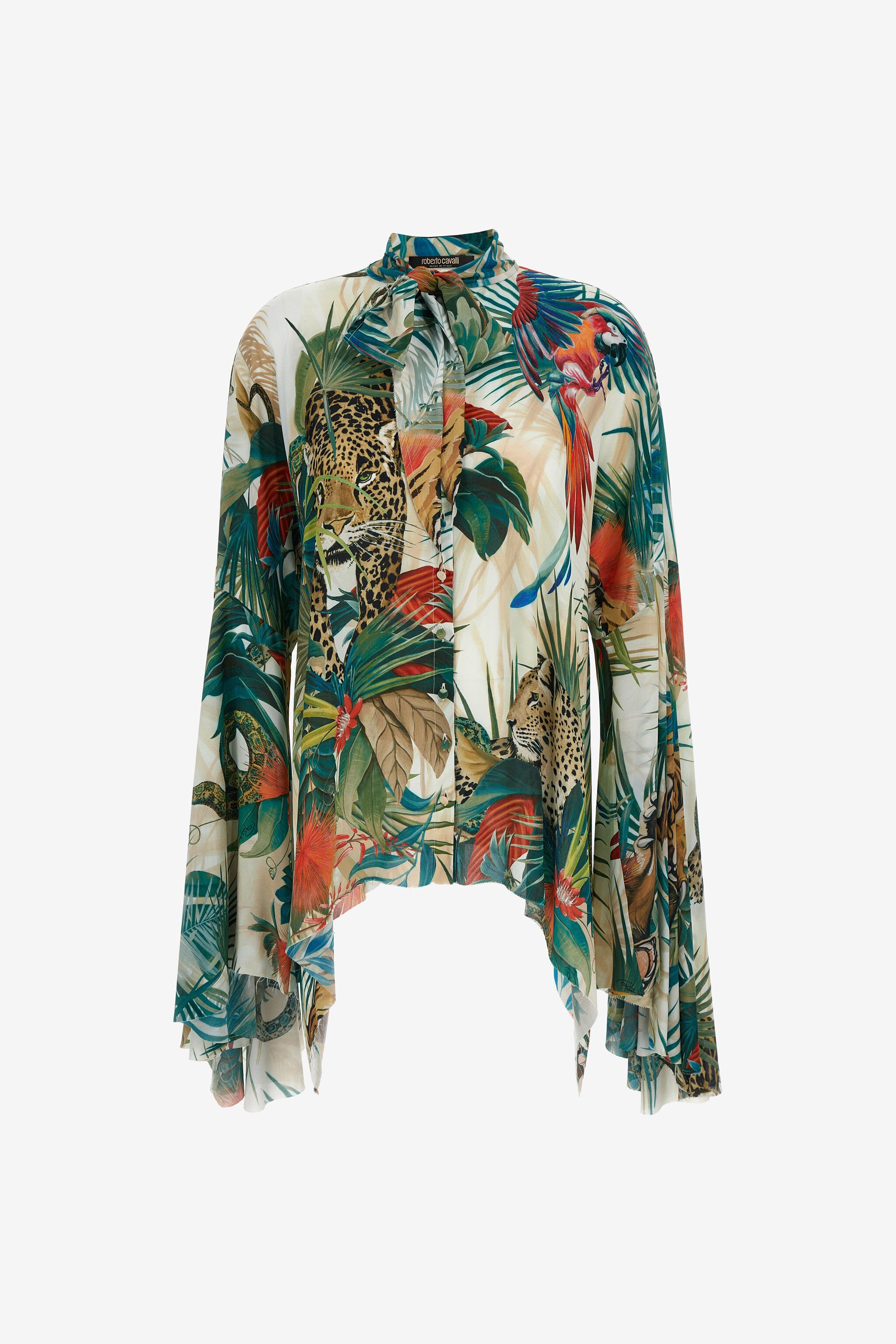 RC Jungle Print Shirt Flared Sleeves Green SKT708-7HI88