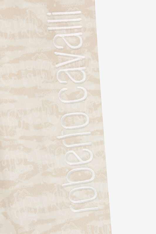 JU Sport Pants With Tiger Skin Print Ivory UJT20F-5OO44
