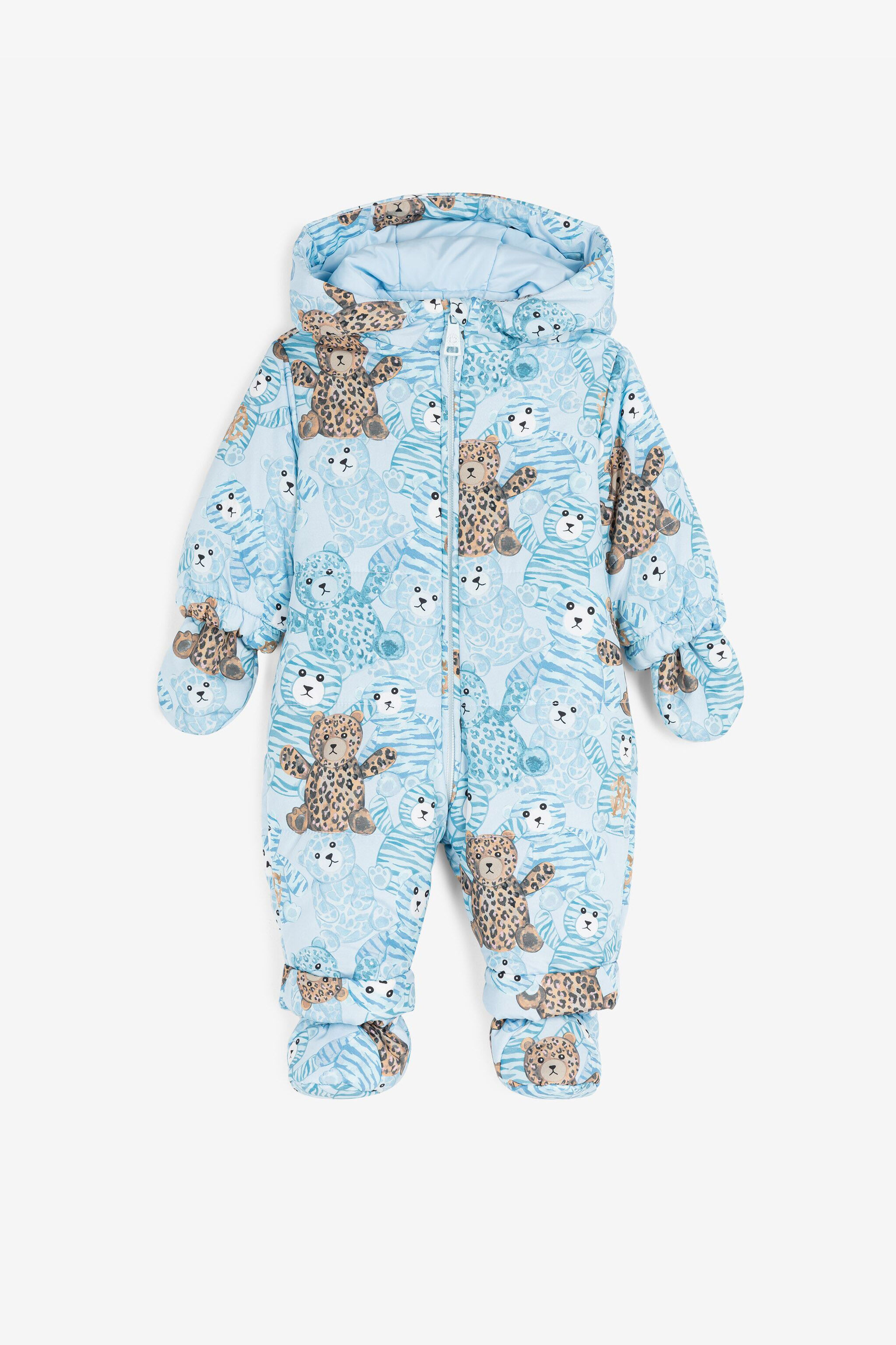 JU Teddy Bear-Print Snowsuit Light blue RJT400-5RG79