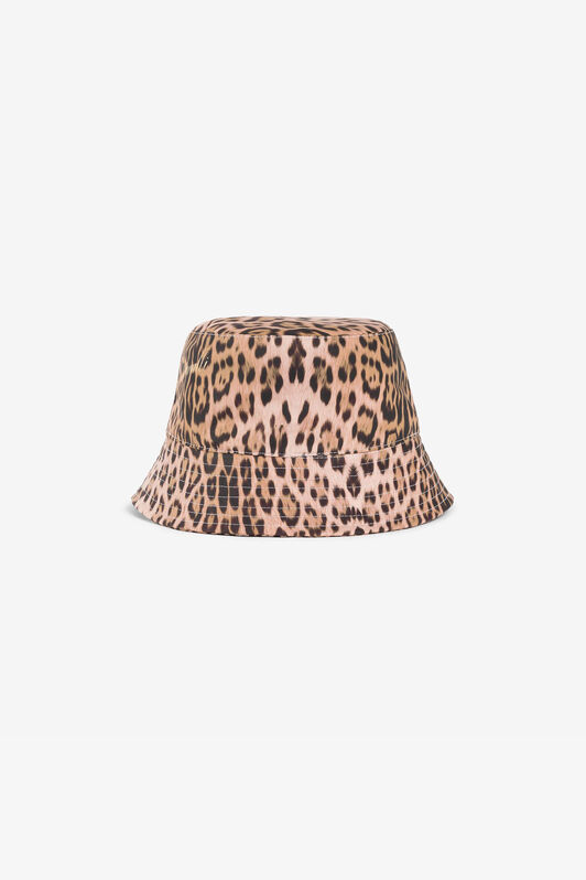 JU Leopard-Print Bucket Hat Light brown QJI006-4FF65