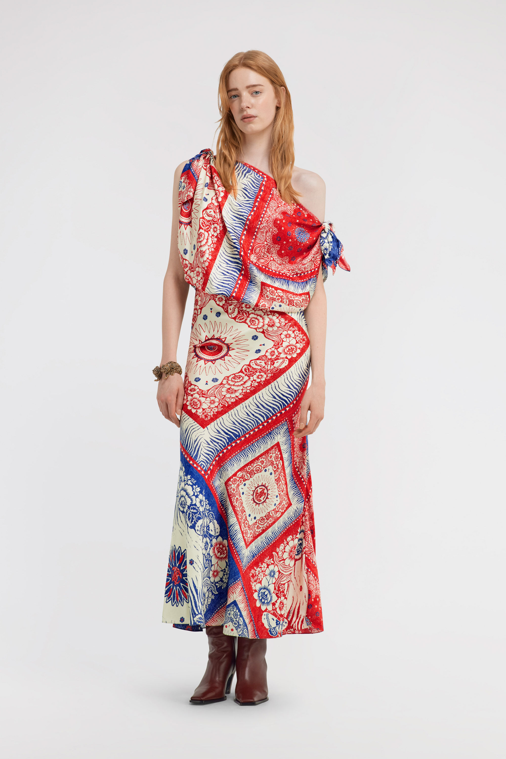 RC Bandana print Dress Blue TKT112-4QN05